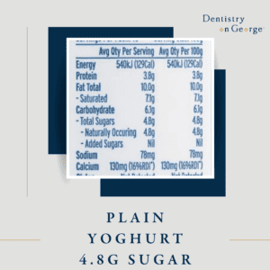Food label of plain yoghurt to show sugar content